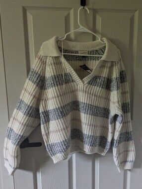 Chunky Knit Collared Crop Sweater
